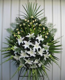 Wieniec Średni - Storczyk Tajlandzki Zielony, Biała Lilia cena warszawa kwiaty pogrzeb